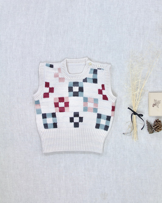 quilt-block vest . mallow