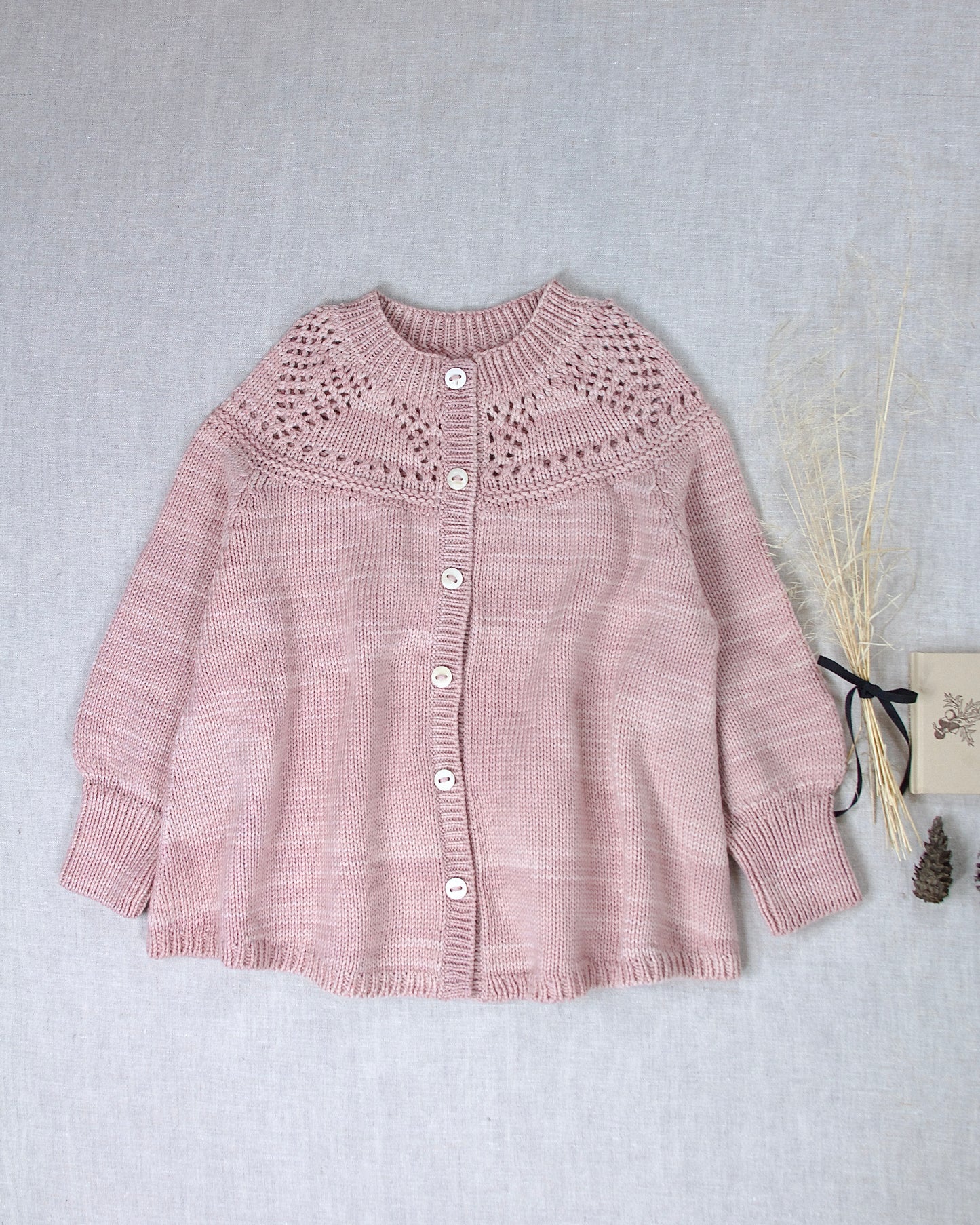 lace yoke jacket . mallow