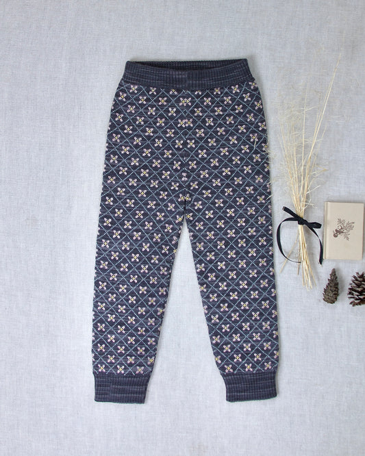 floral jacquard joggers . obsidian