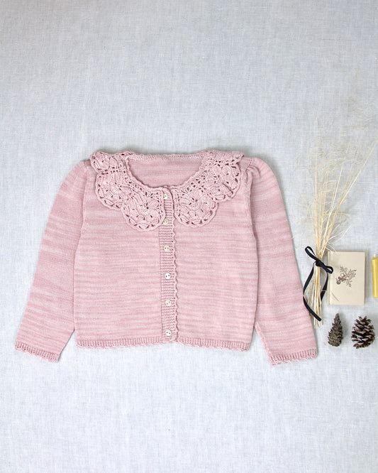 rose collar cardigan . mallow