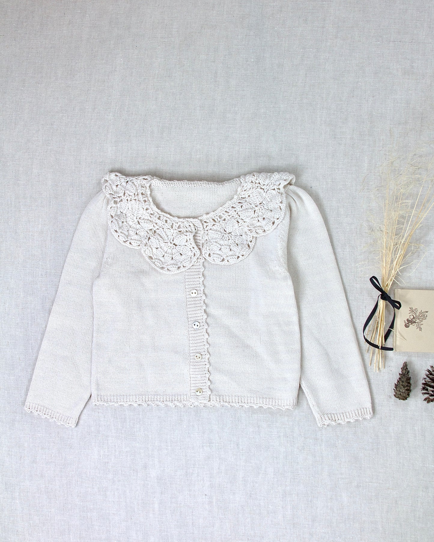 rose collar cardigan . cream