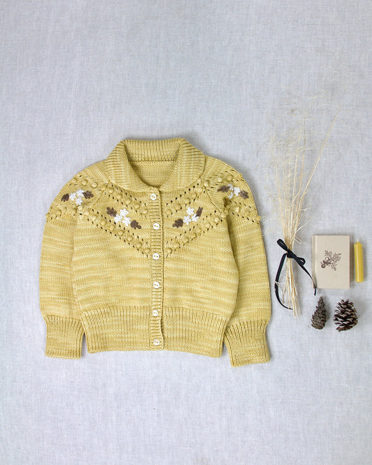 floral embroidered cardigan . flax