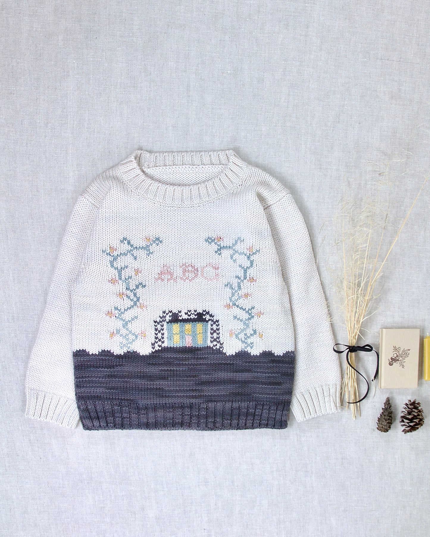 cross-stitch pullover . cream