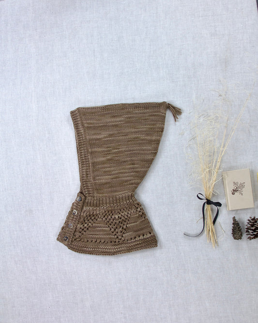 lace yoke balaclava . cocoa