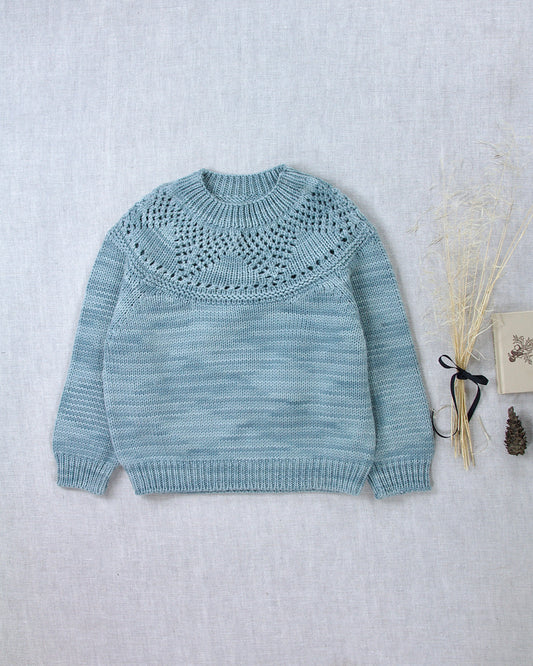 lace yoke pullover . juniper