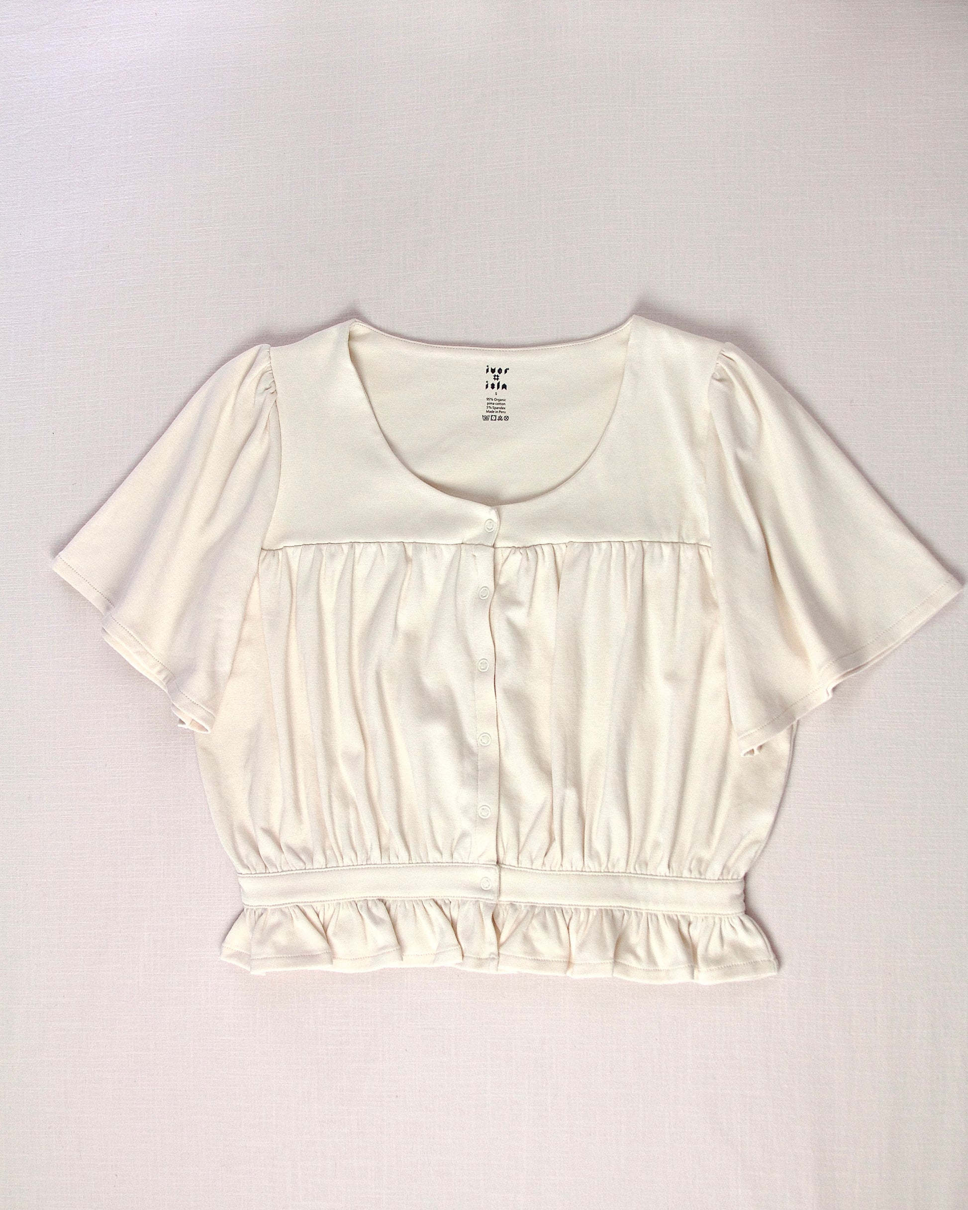 adult flutter top . natural – iver and isla