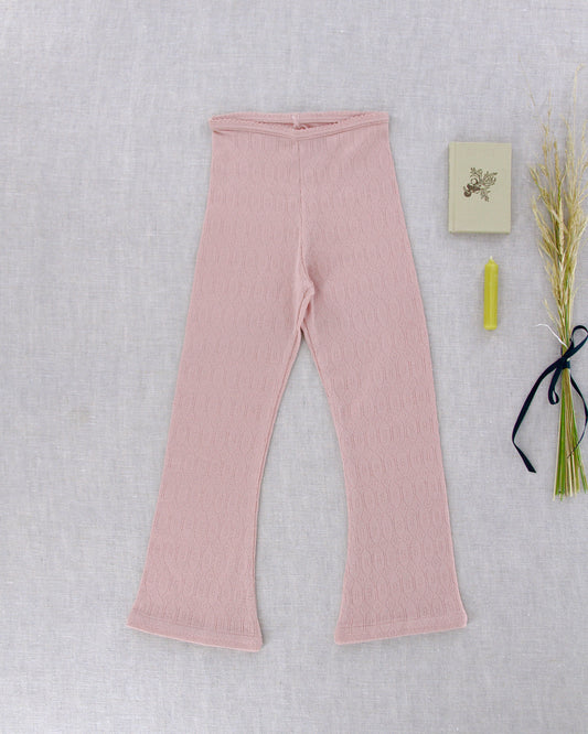 pima flare pants . mallow pointelle