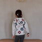 quilt-block hooded cardigan . mallow