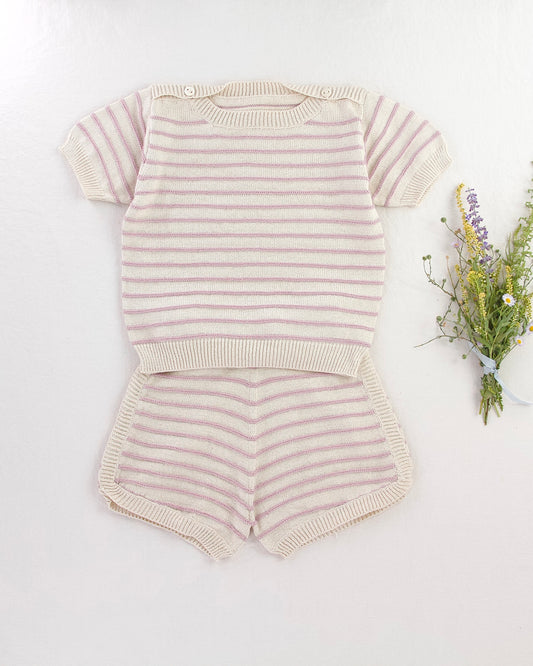 *sample stripe knit set . lilac