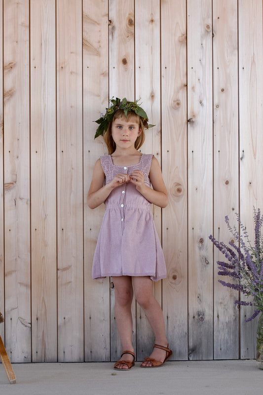 botanical crochet dress . lilac