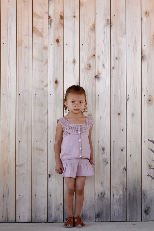 botanical crochet top . lilac