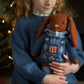 doll cross-stitch pullover . indigo