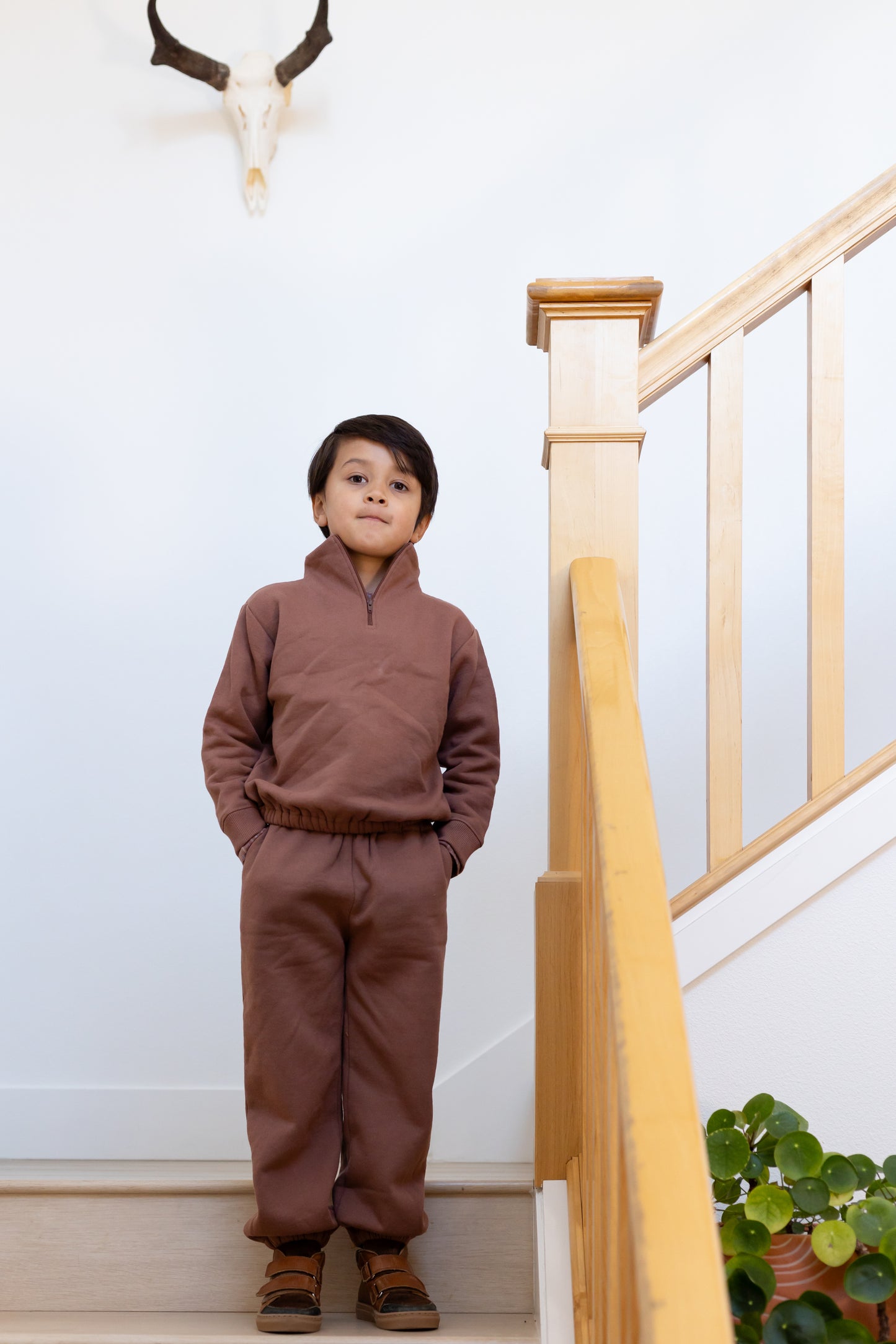 pima fleece pant . nutmeg