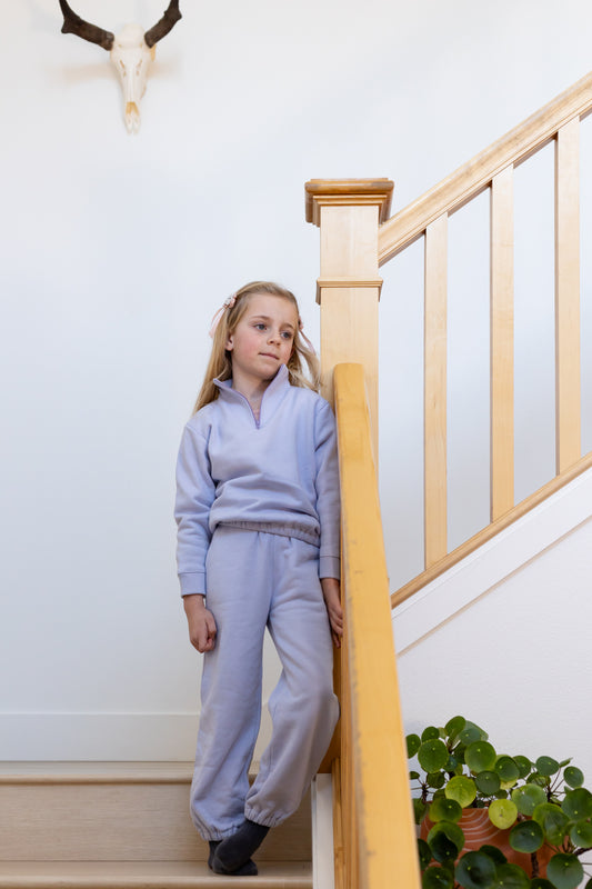 pima fleece zip sweatshirt . heather