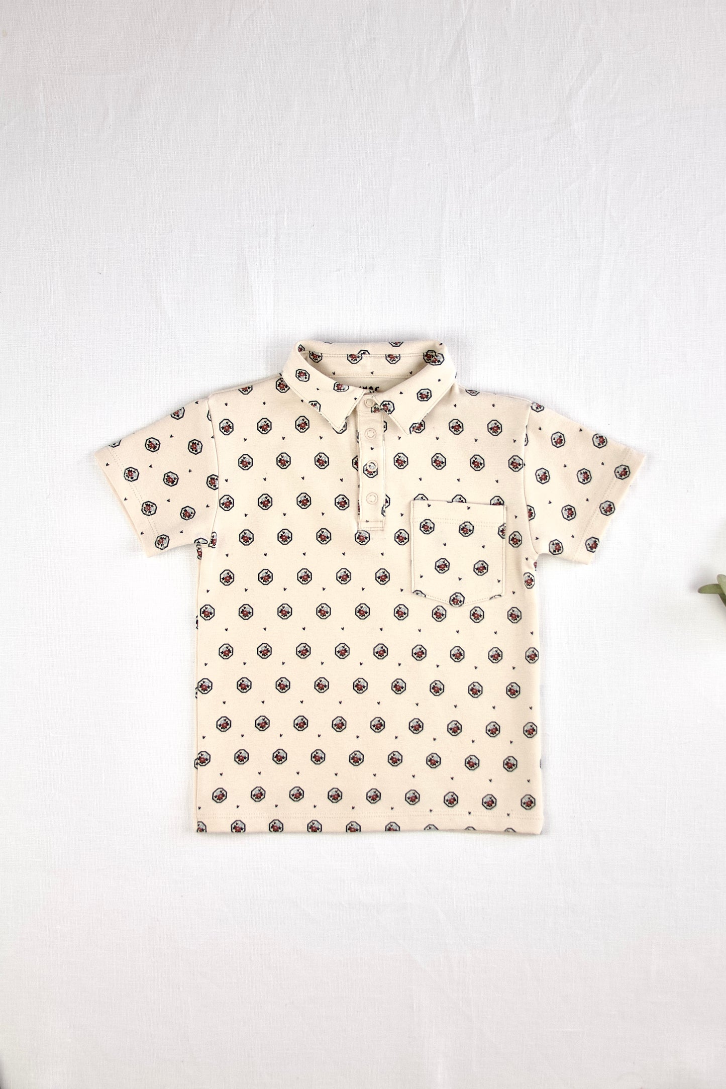 pima polo. cameo floral